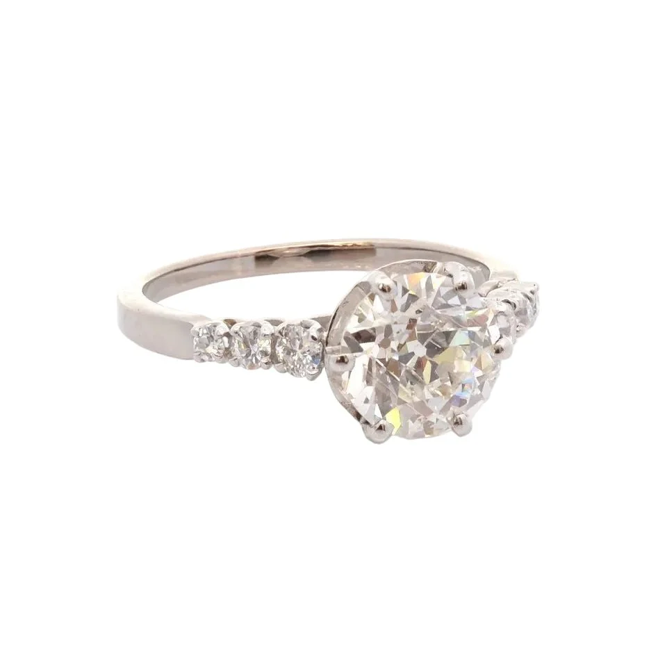Bague Solitaire en platine et diamants - Image 5
