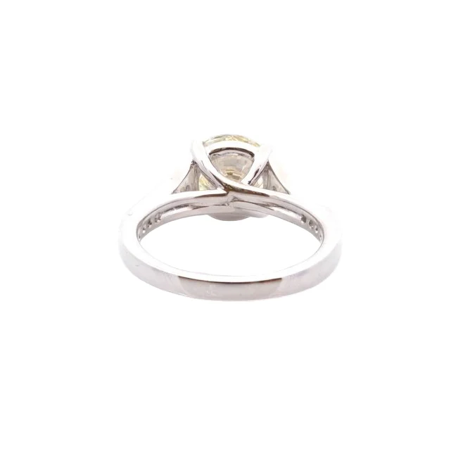 Bague Solitaire en platine et diamants - Image 4