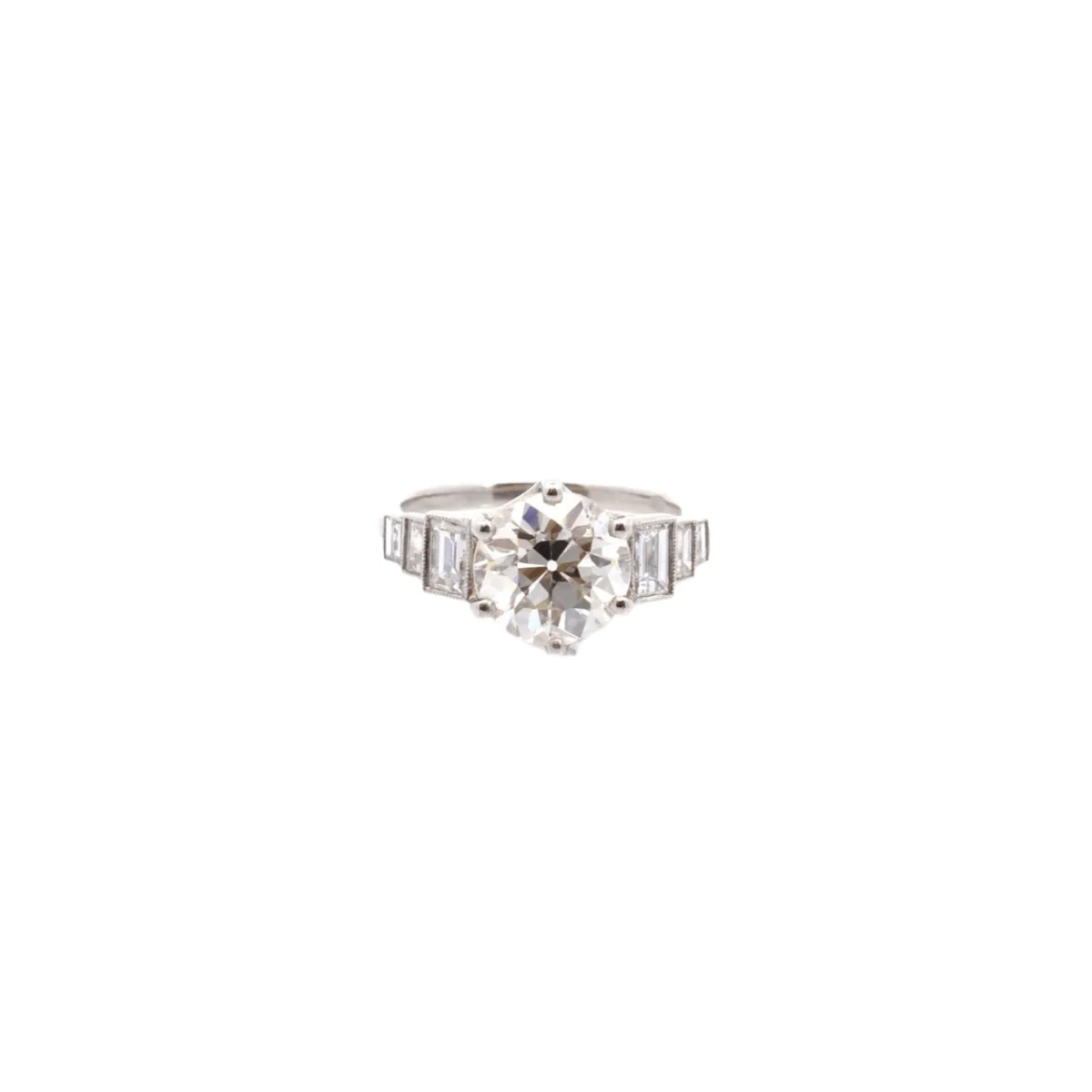 Bague Solitaire en platine et diamant