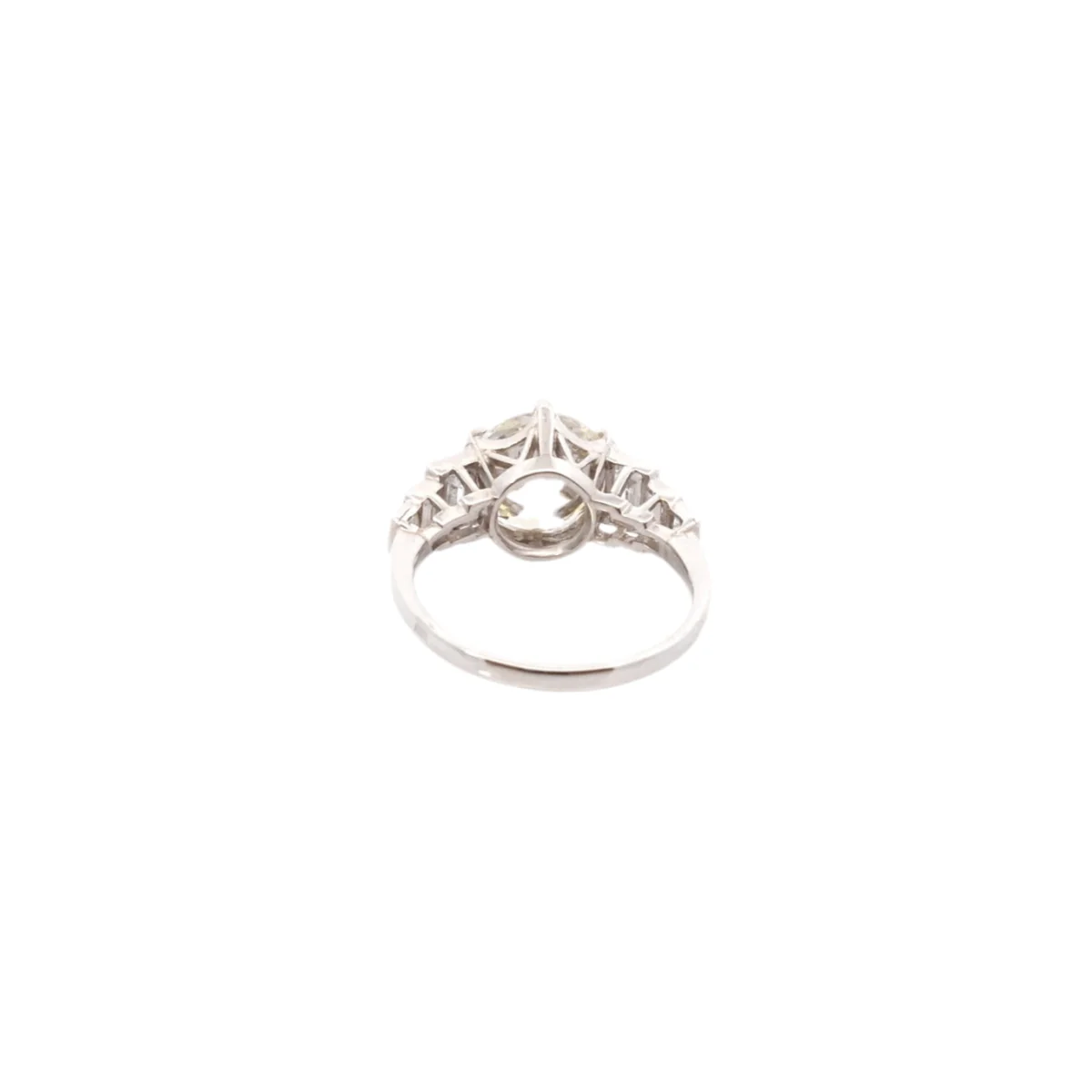 Bague Solitaire en platine et diamant - Image 3