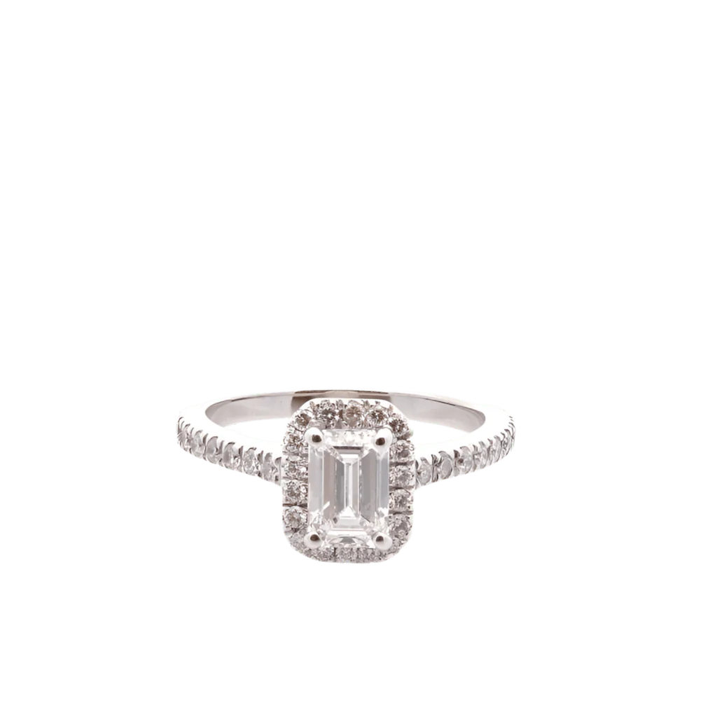 Bague Solitaire en or blanc et diamants