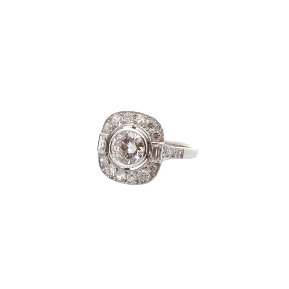 Bague en platine et diamants - Image 3