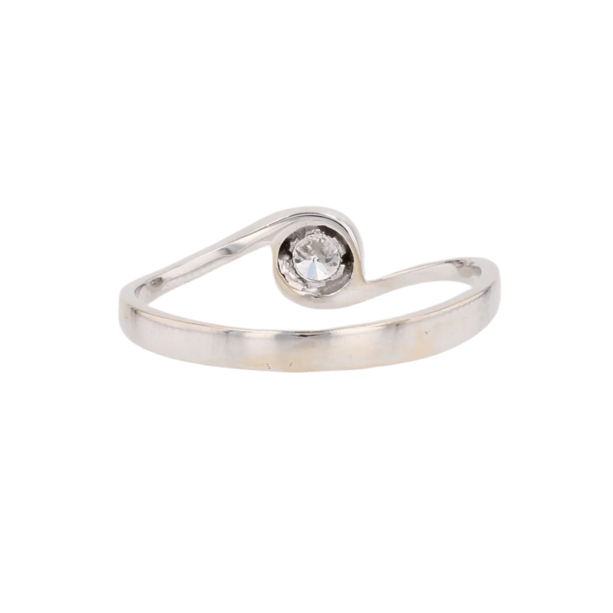 Bague Solitaire en or blanc et diamants - Image 4