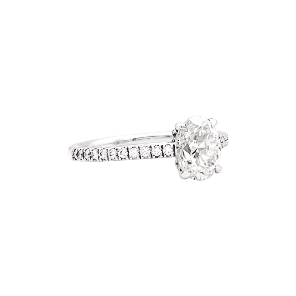 Bague Solitaire en or blanc et diamants - Image 6