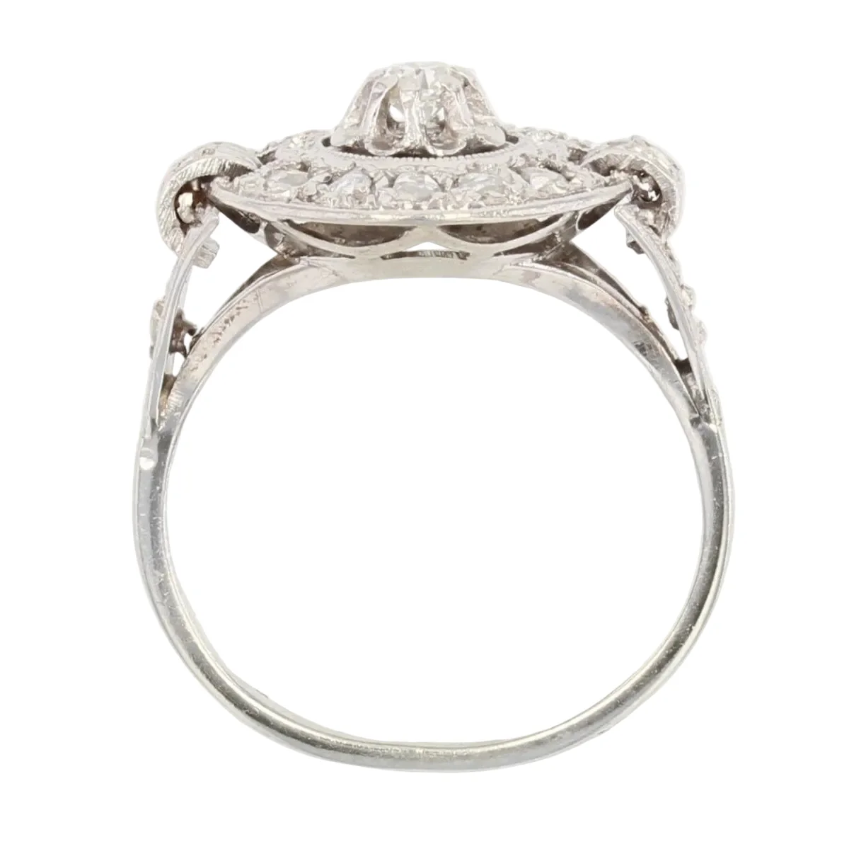 Bague Entourage en or blanc, platine et diamants - Image 6