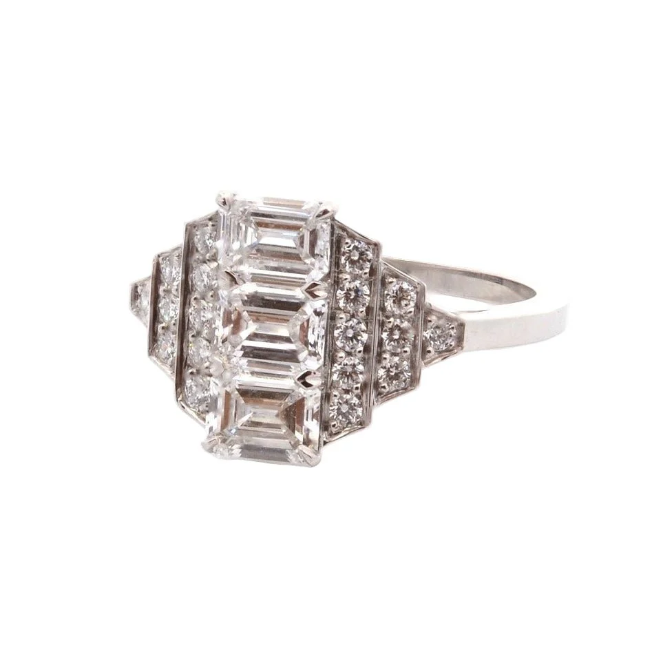 Bague en platine et diamants