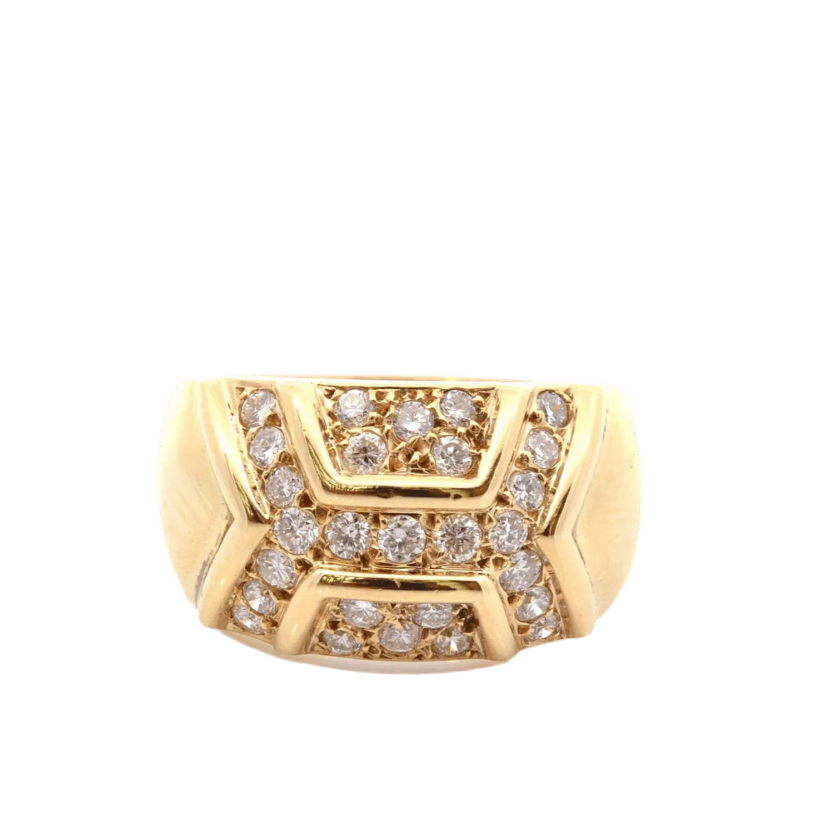 Bague Dôme en or jaune et diamants