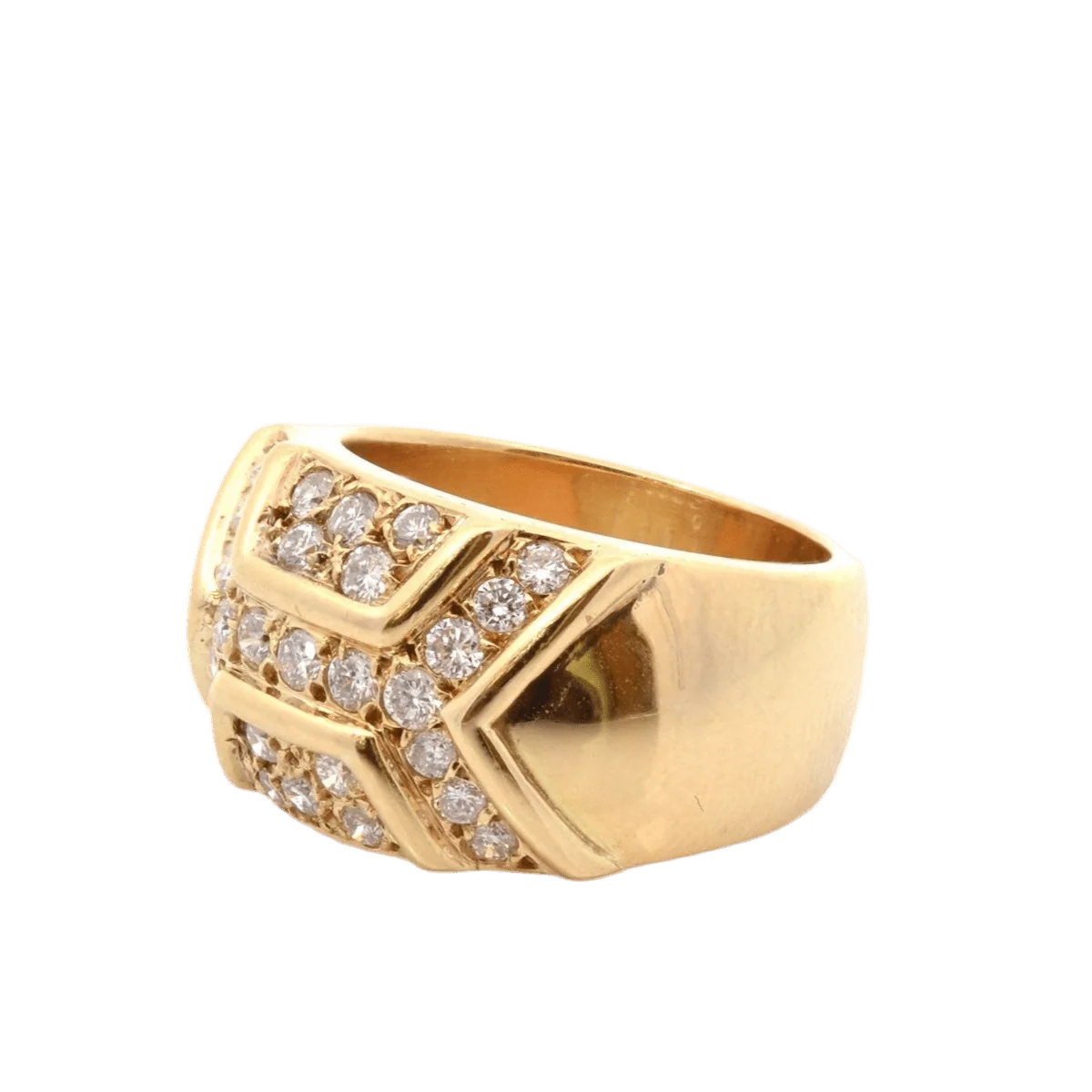 Bague Dôme en or jaune et diamants - Image 2