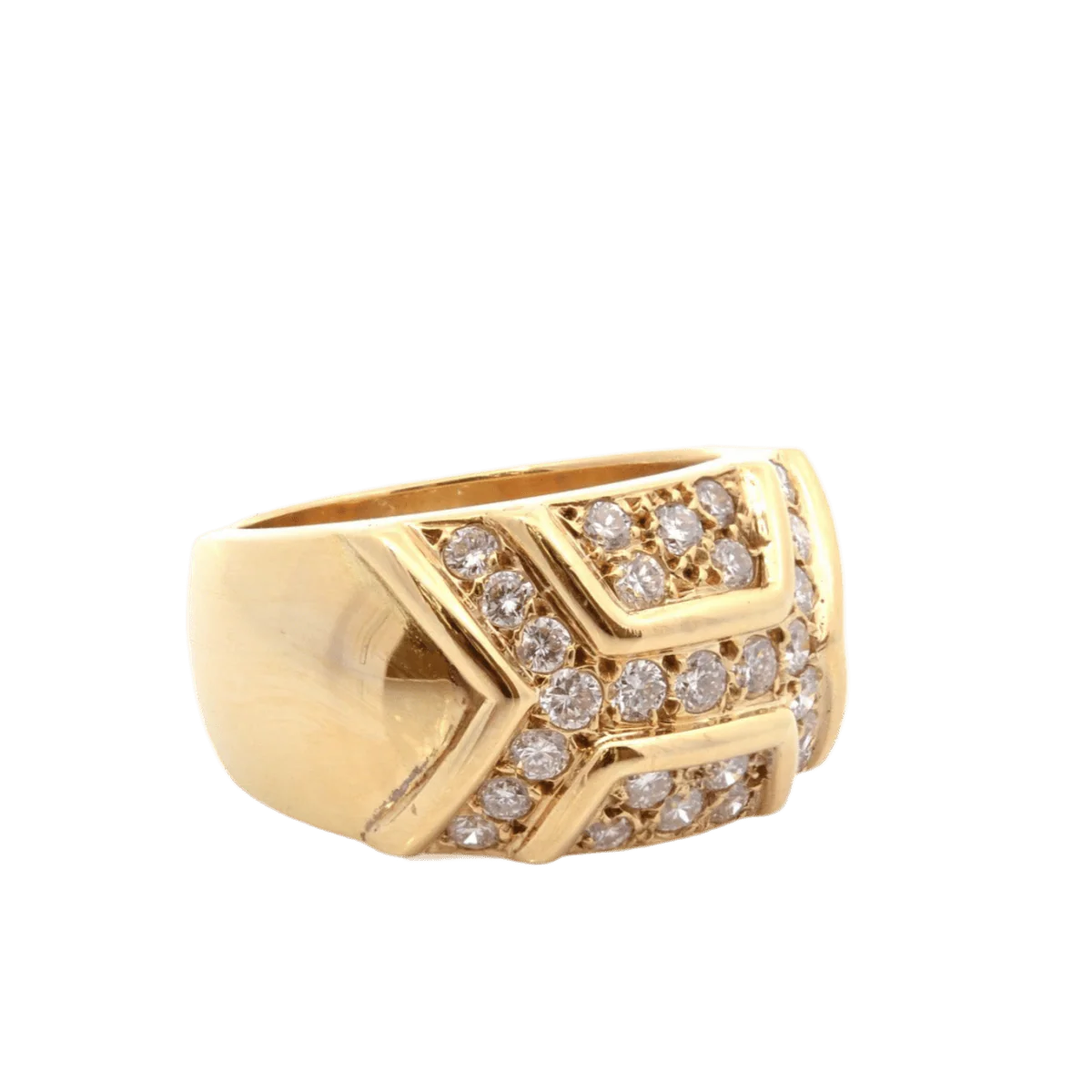 Bague Dôme en or jaune et diamants - Image 4
