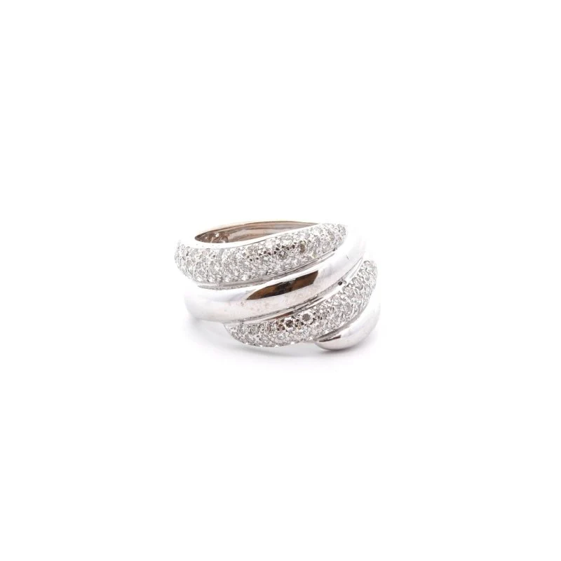Bague Bandeau en or blanc et diamants - Image 5