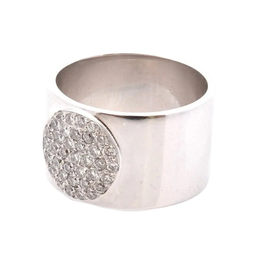 Bague Bandeau en or blanc et diamants - Image 2