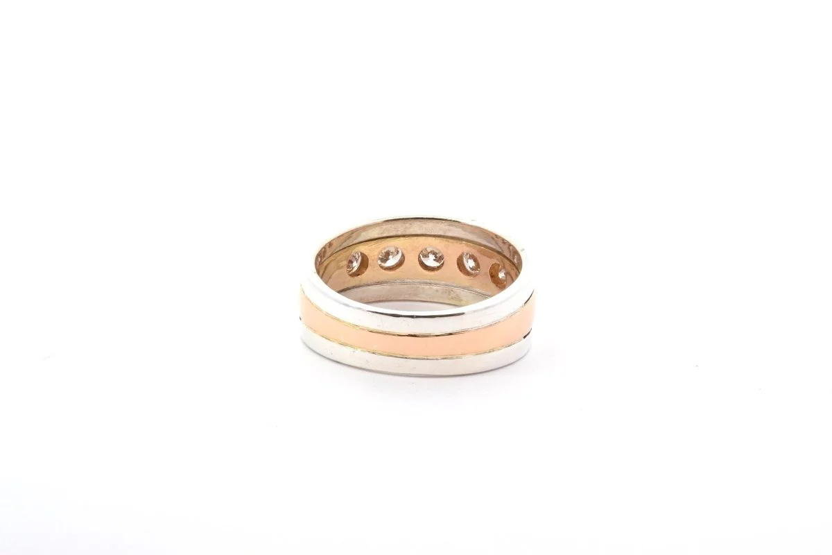 Bague diamants en or et argent - Image 4