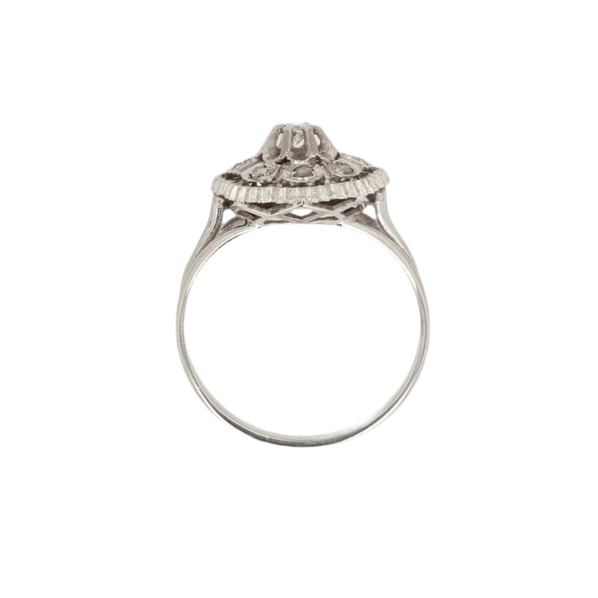 Bague Entourage en or blanc et diamants - Image 7