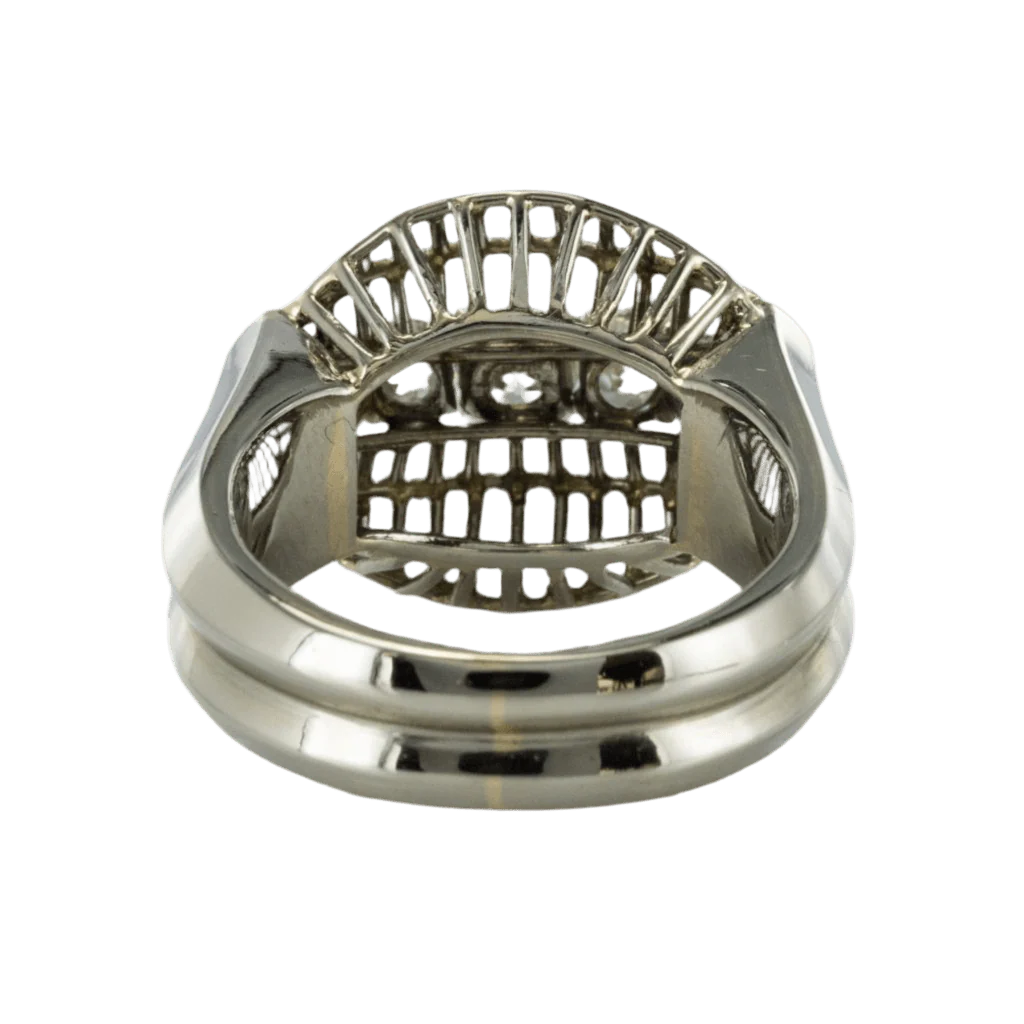 Bague Dôme en or blanc et diamants - Image 3