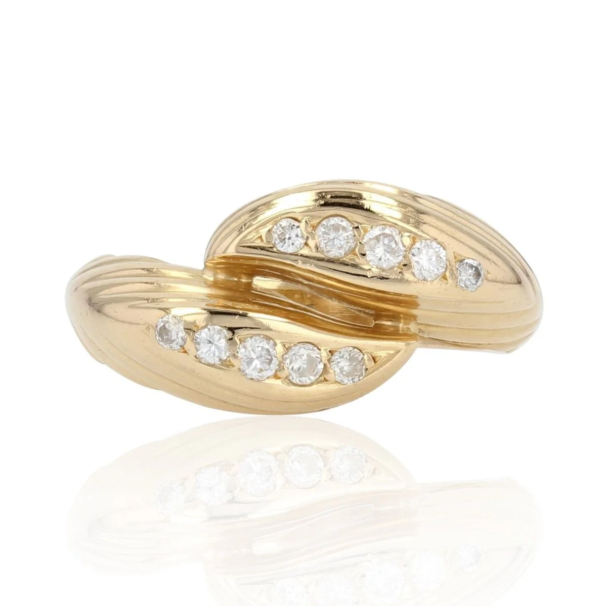 Bague Alliance en or jaune et diamants