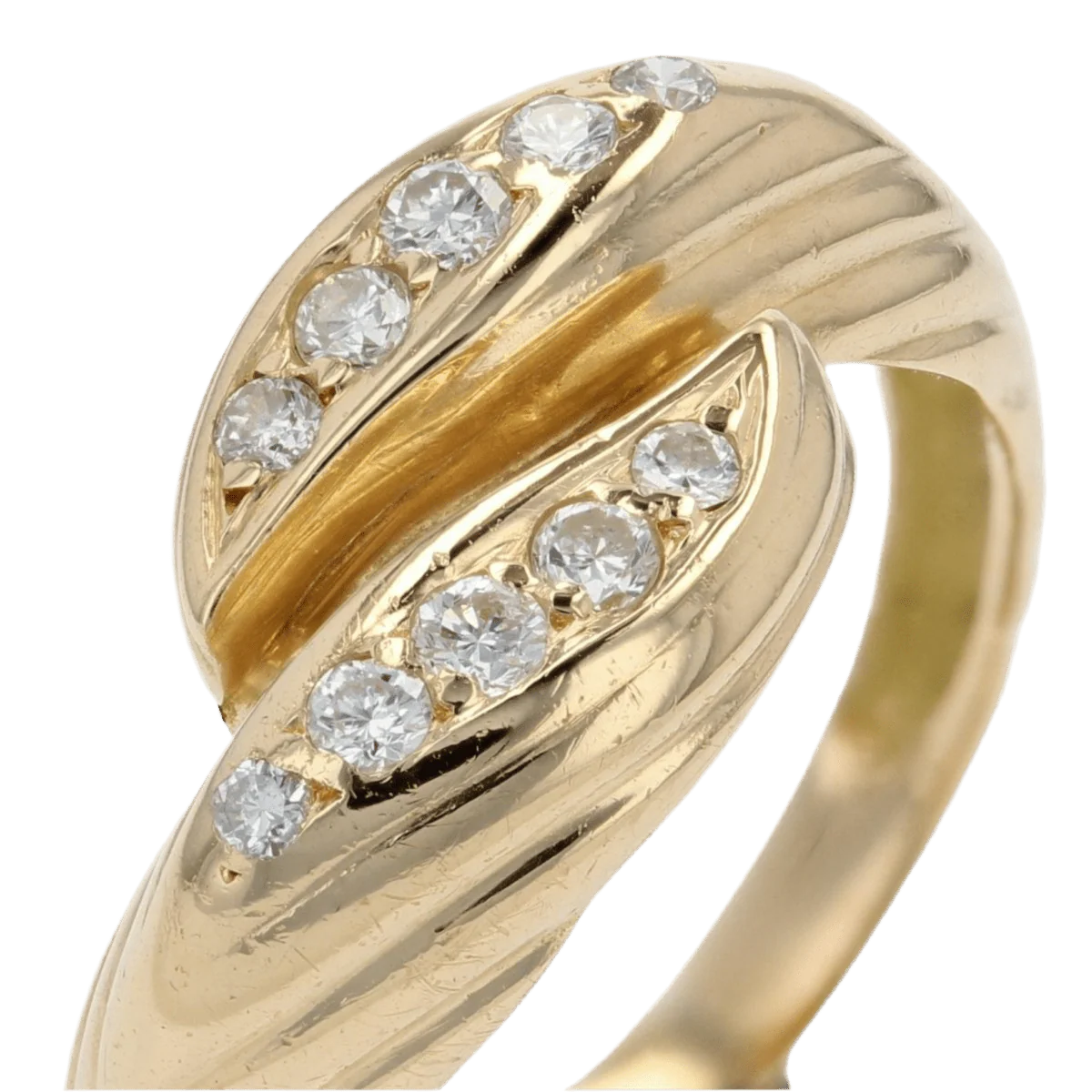 Bague Alliance en or jaune et diamants - Image 7