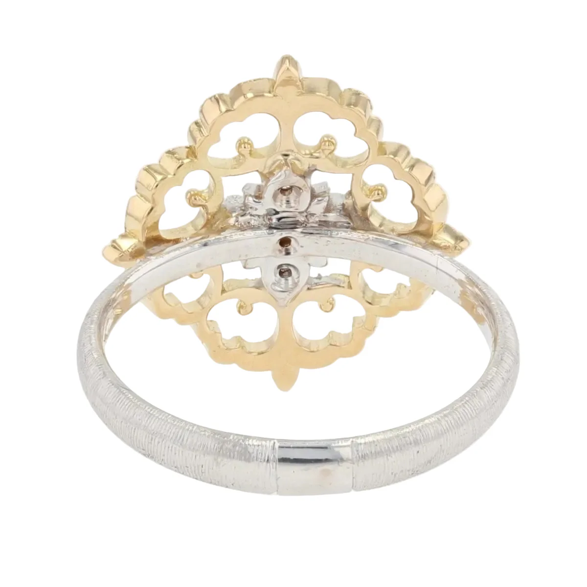 Bague en or jaune, or blanc et diamants - Image 4