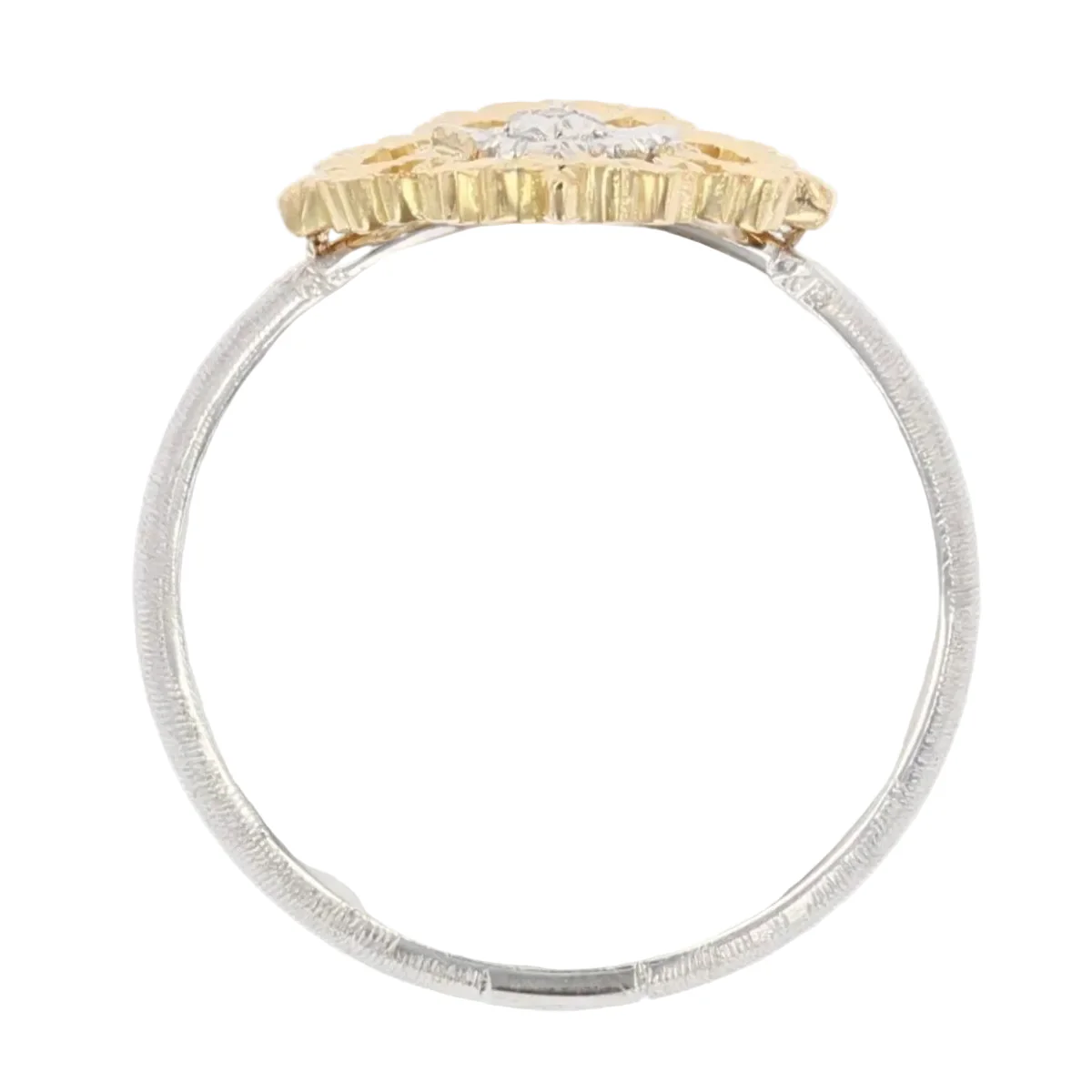 Bague Marguerite en or jaune, or blanc et diamants - Image 6