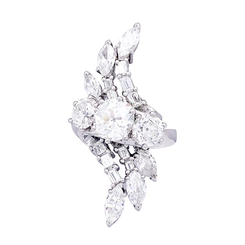 Bague en platine et diamants