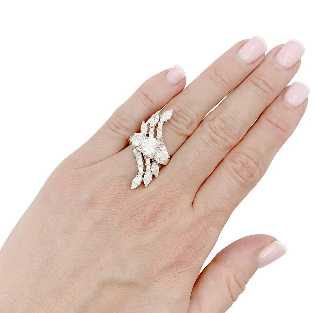 Bague en platine et diamants - Image 6
