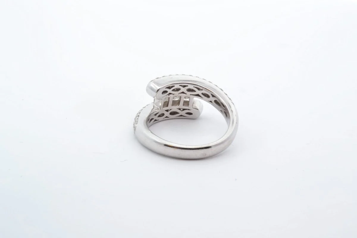 Bague diamants princesse et diamants taille brillant - Image 5