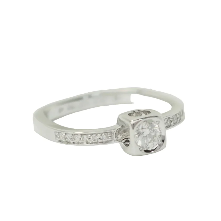 Bague Solitaire DINH VAN "Cube" en or blanc et diamants - Image 4