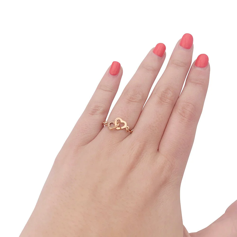 Bague DIHN VAN, "Doubles Coeur" en or rose - Image 5