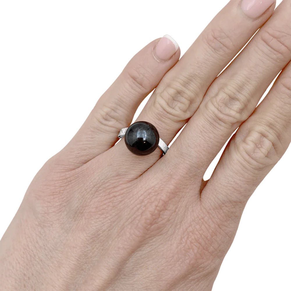 Bague Cocktail DINH VAN en or blanc et hématite - Image 2