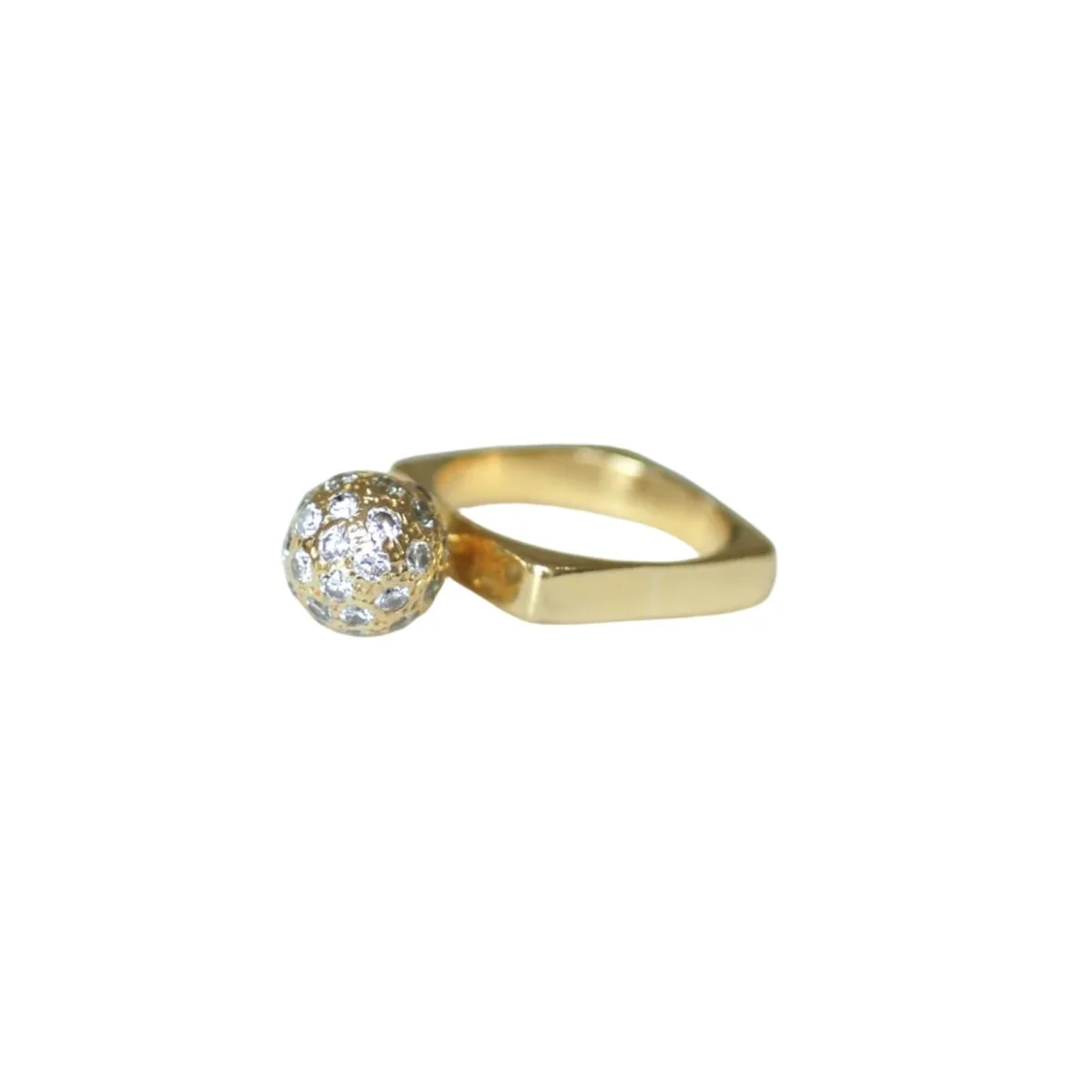 Bague Solitaire DINH VAN en or jaune et diamants - Image 3