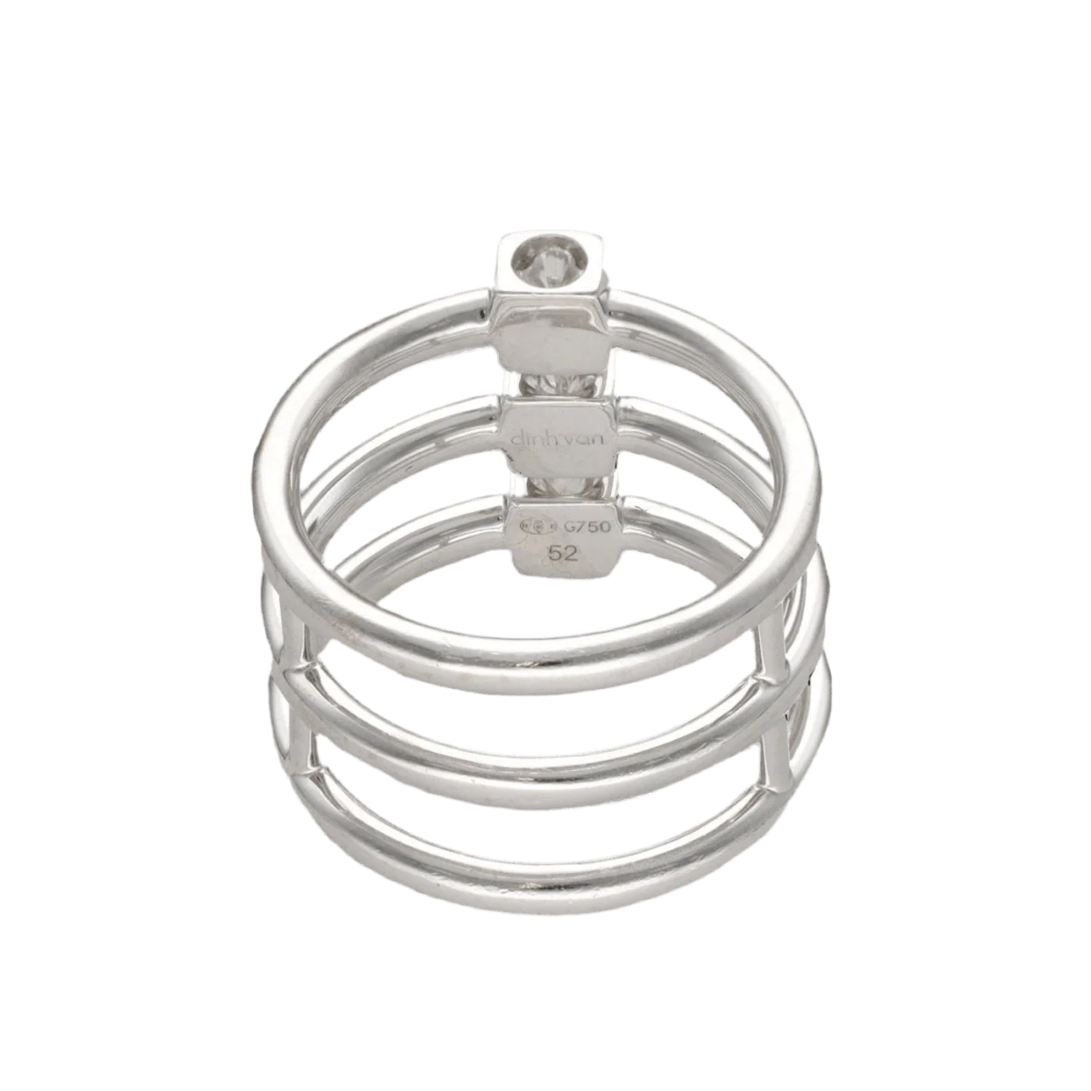 Bague DINH VAN "Le Cube Trilogie" en or gris et diamants - Image 5
