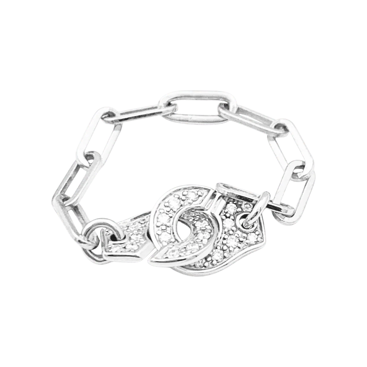 Bague DINH VAN "Menottes R7.5" en or blanc et diamants
