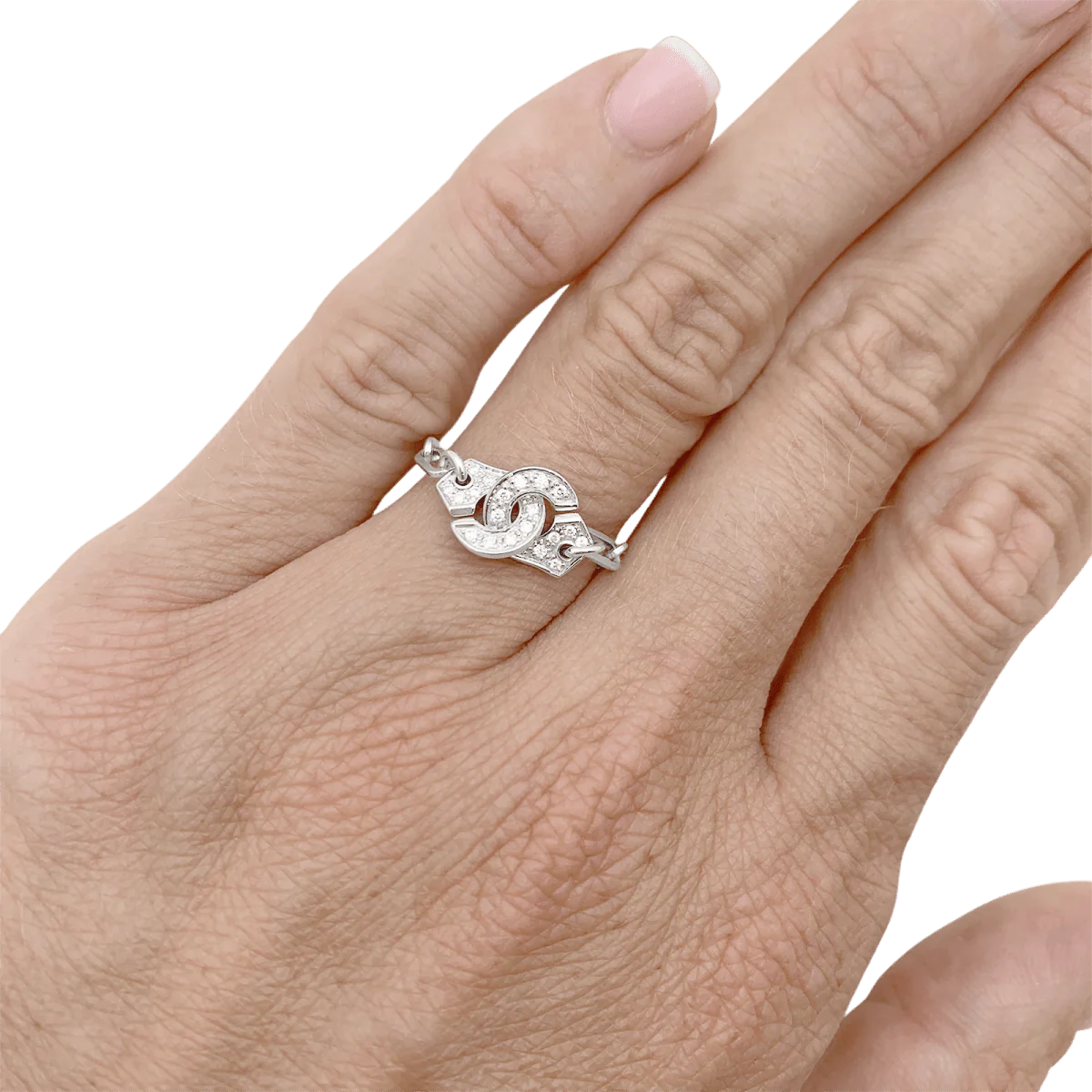 Bague DINH VAN "Menottes R7.5" en or blanc et diamants - Image 2