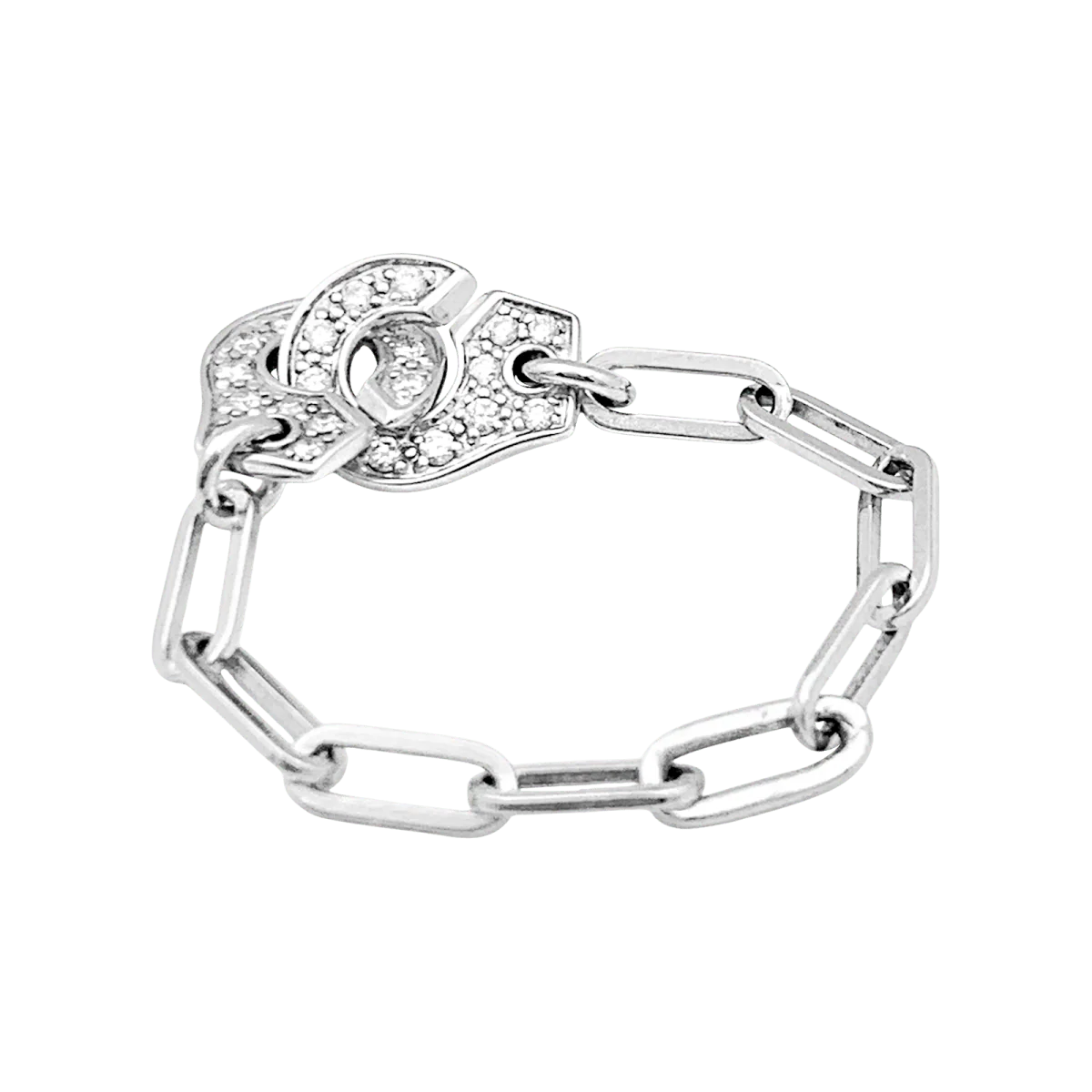 Bague DINH VAN "Menottes R7.5" en or blanc et diamants - Image 3