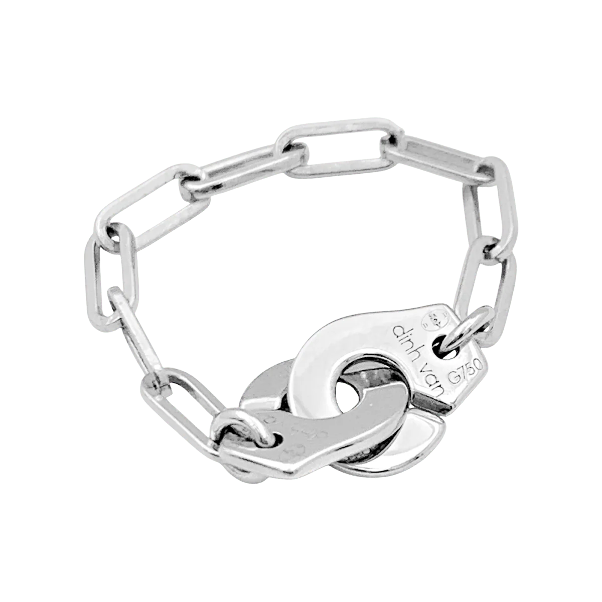 Bague DINH VAN "Menottes R7.5" en or blanc et diamants - Image 4