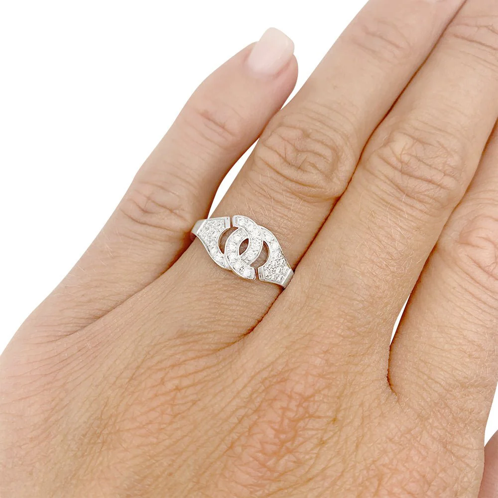 Bague "Menottes R8" DIHN VAN en or blanc et diamants. - Image 5