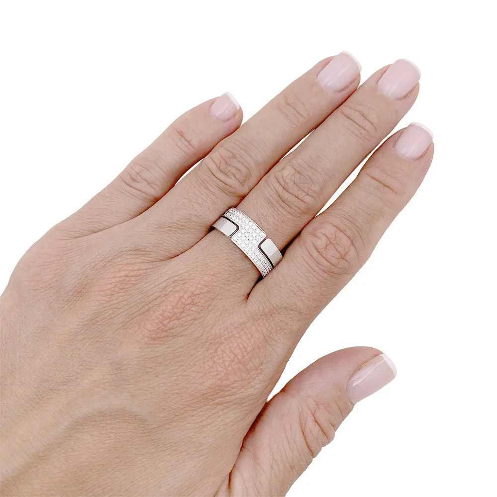 Bague DINH VAN "Seventies" or blanc et diamants - Image 2