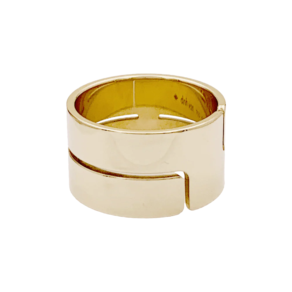 Bague Bandeau DINH VAN "Seventies" en or jaune - Image 3