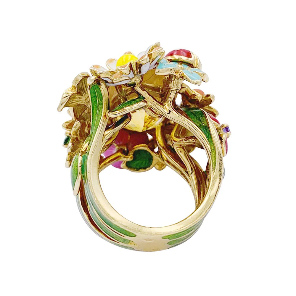 Bague Dior, "Diorette", citrine, laque, or jaune - Image 6