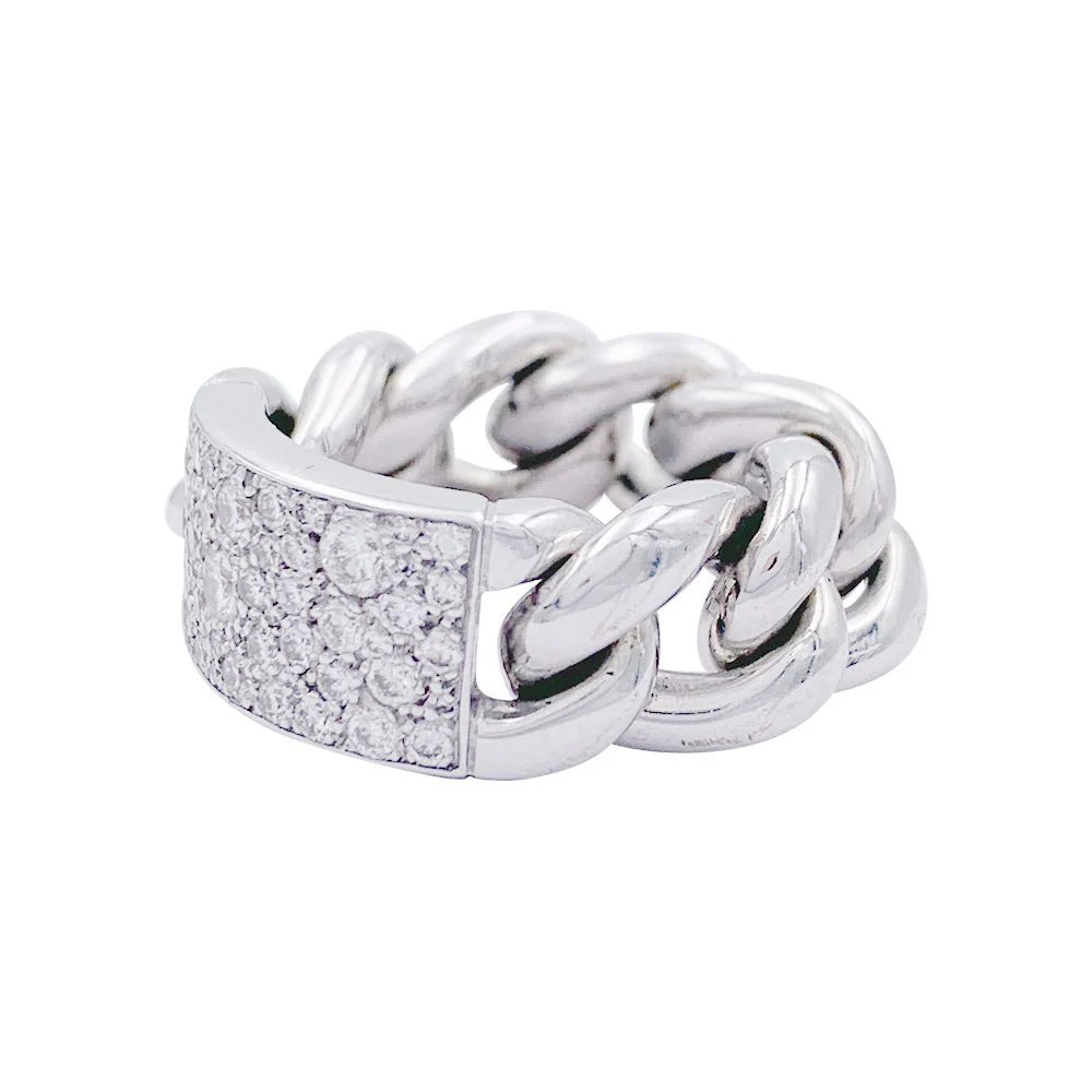 Bague DIOR "Gourmette" en or blanc et diamants - Image 5
