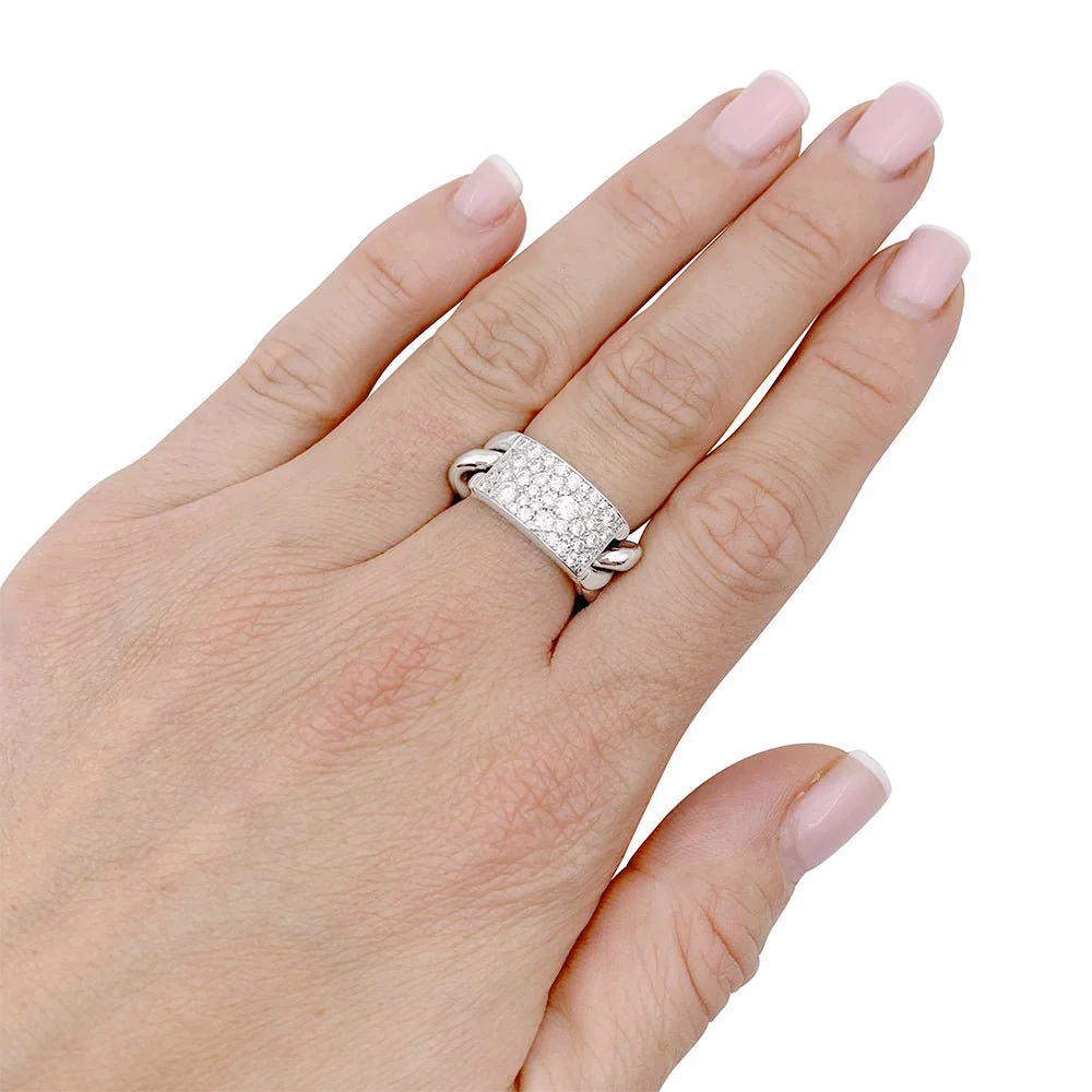 Bague DIOR "Gourmette" en or blanc et diamants - Image 6