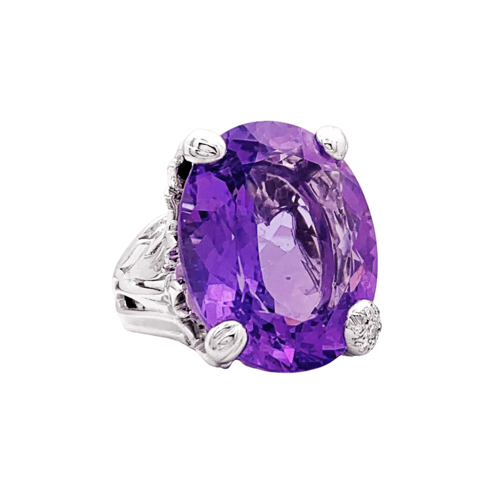 Bague Cocktail DIOR "Miss Dior" en or blanc, améthyste et diamants - Image 5