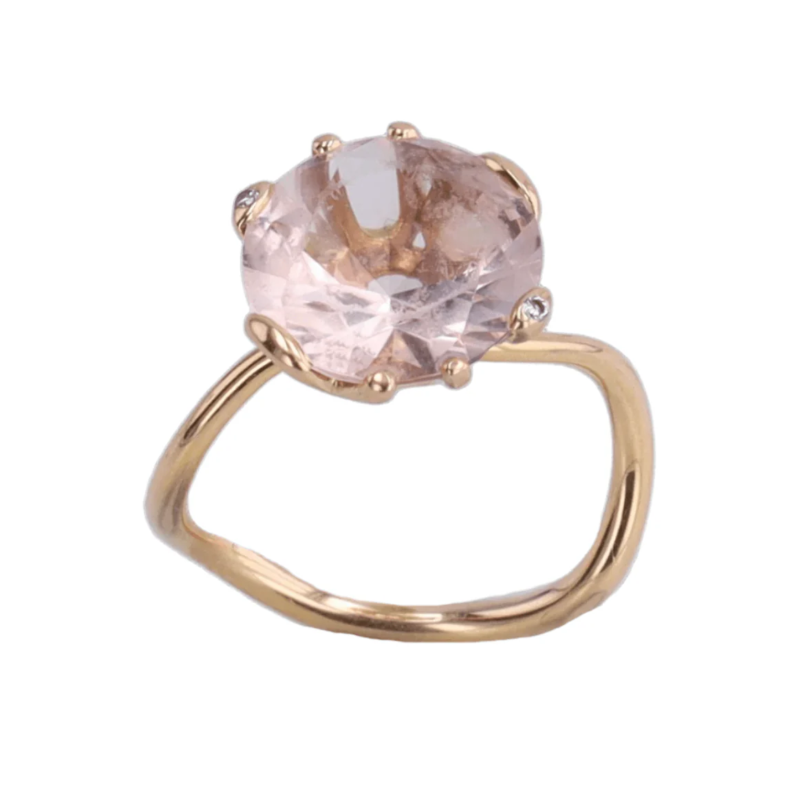 Bague DIOR "Oui" en or rose, morganite et diamants