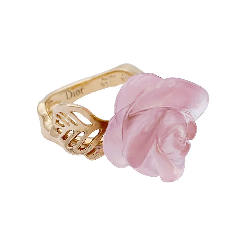 Bague DIOR "Pré Catelan" en or rose, quartz rose et diamant - Image 3