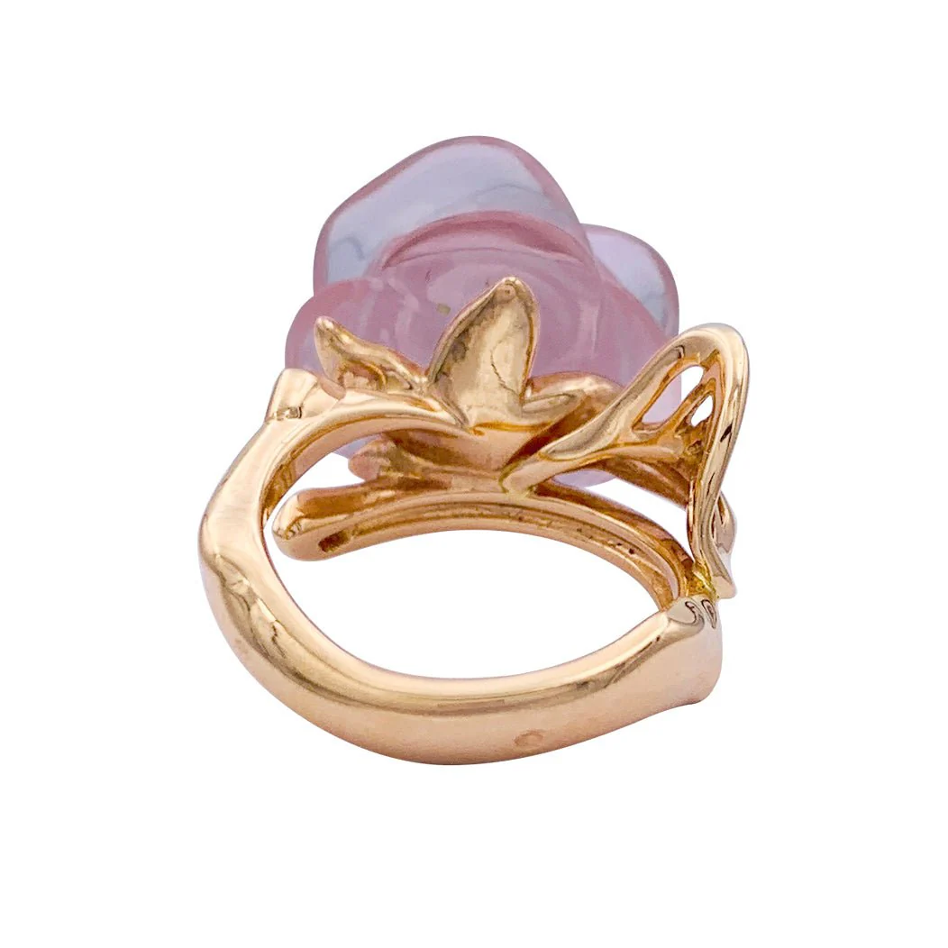 Bague DIOR "Pré Catelan" en or rose, quartz rose et diamant - Image 4
