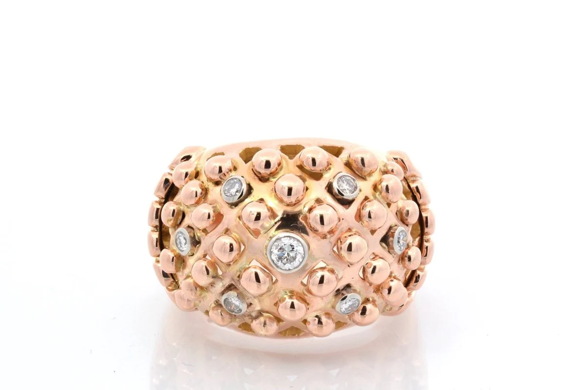 Bague d'occasion en or rose et diamants - Image 2