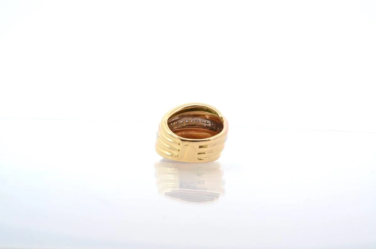 Bague diamants en or rose, blanc et jaune - Image 5