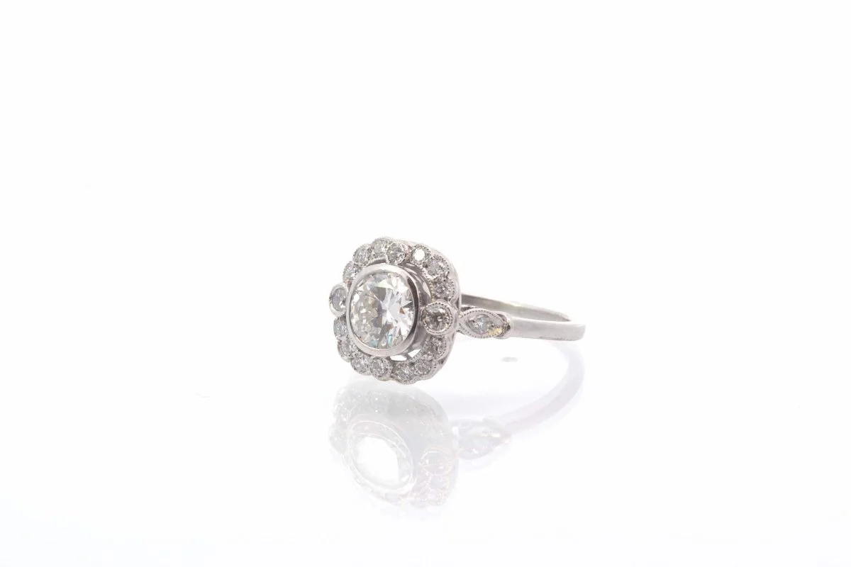 Bague d'occasion diamants en platine - Image 3