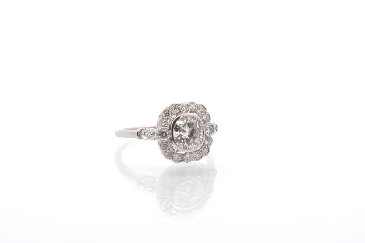 Bague d'occasion diamants en platine - Image 4