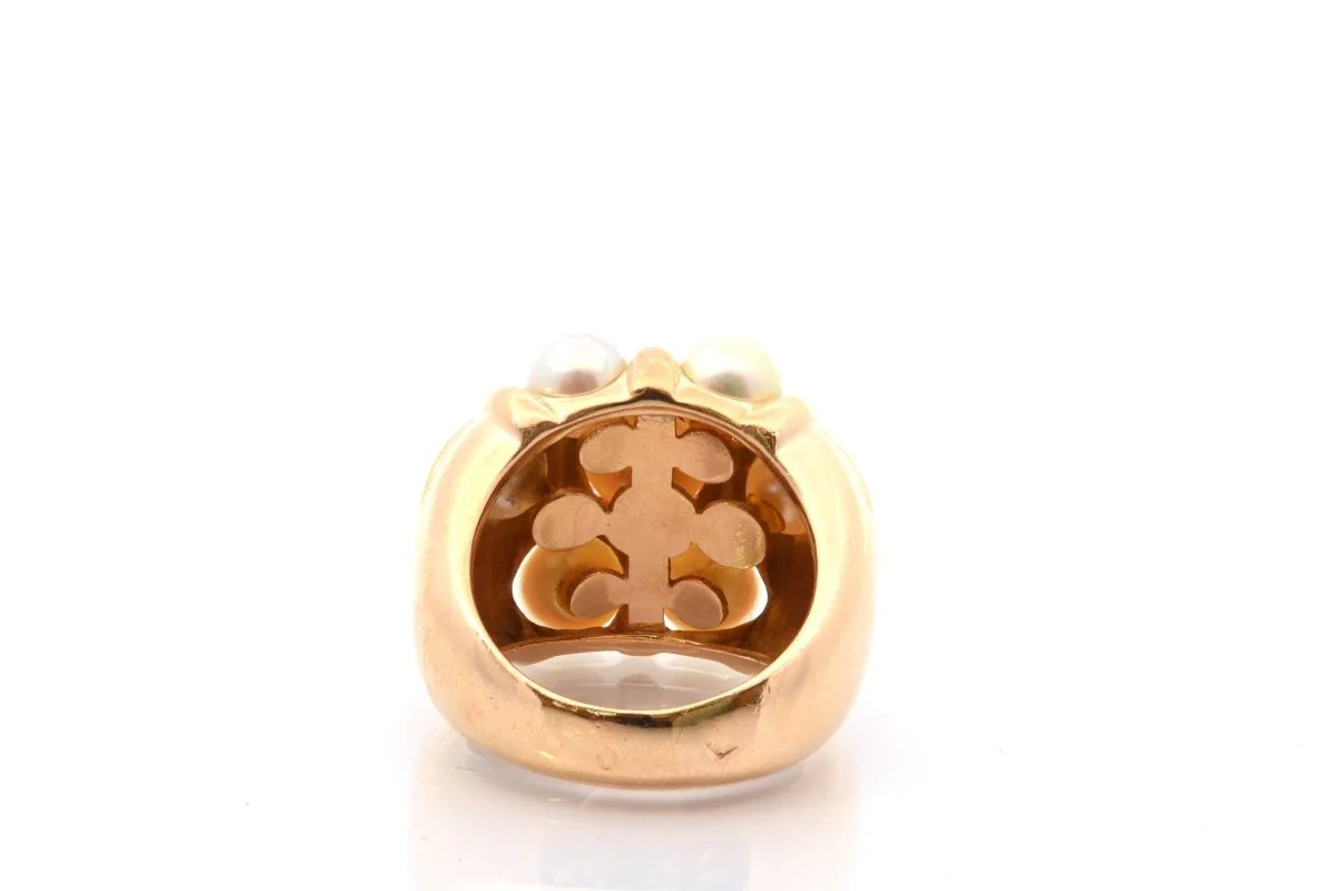 Bague Perles de culture en or jaune - Image 5