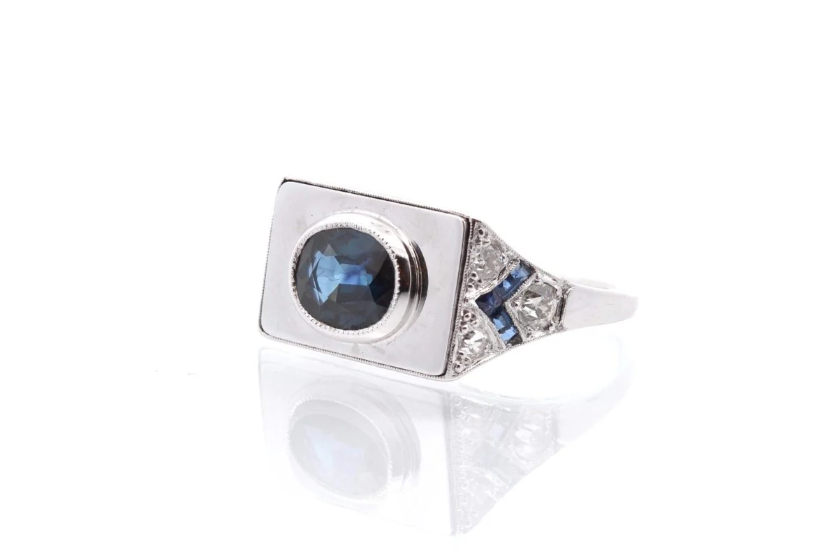 Bague d'occasion saphir et diamants